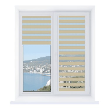 Рулонная штора День-ночь Уни 2 Elsa ВО бежевый, размеры от 20 до 120 см