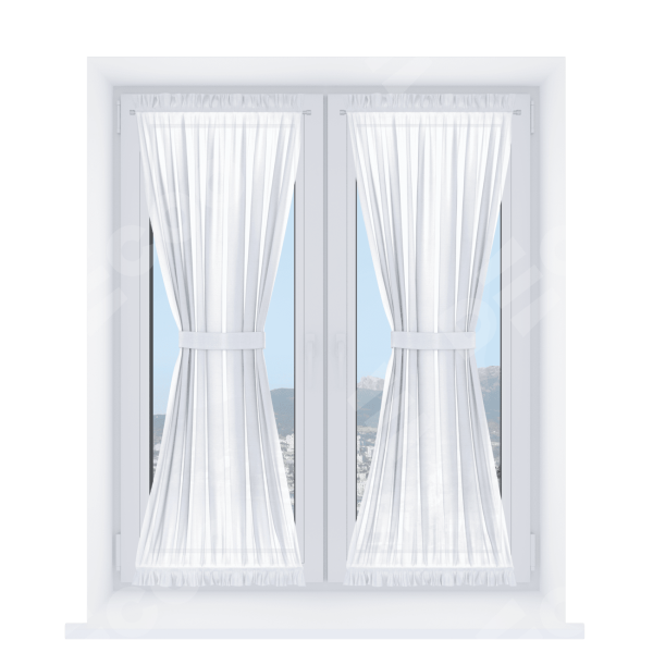 Штора песочные часы «Кортин», ткань лён белый