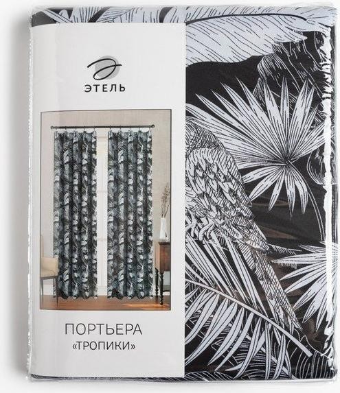 Штора портьерная Этель «Тропики", на шторной ленте 145х265 см, 210гр/м2, 100% п/э