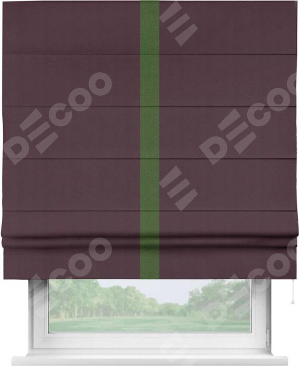 Римская штора «Кортин» с кантом Хайвэй, для проема, ткань блэкаут однотонный цвет сиреневый