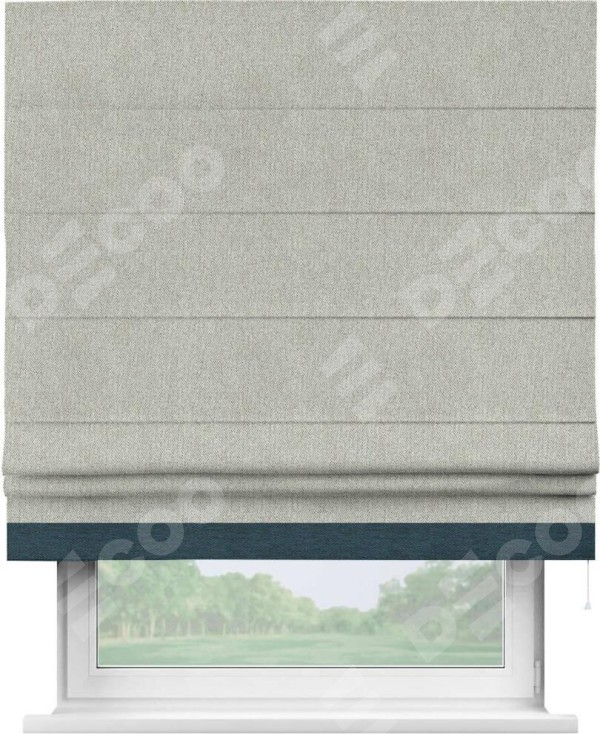 Римская штора «Кортин» с кантом Джестер, для проема, ткань твид блэкаут, коричнево-серый