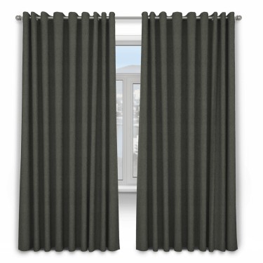 Шторы 2 шт, твид блэкаут, цвет тёмно-серый, от 45 см