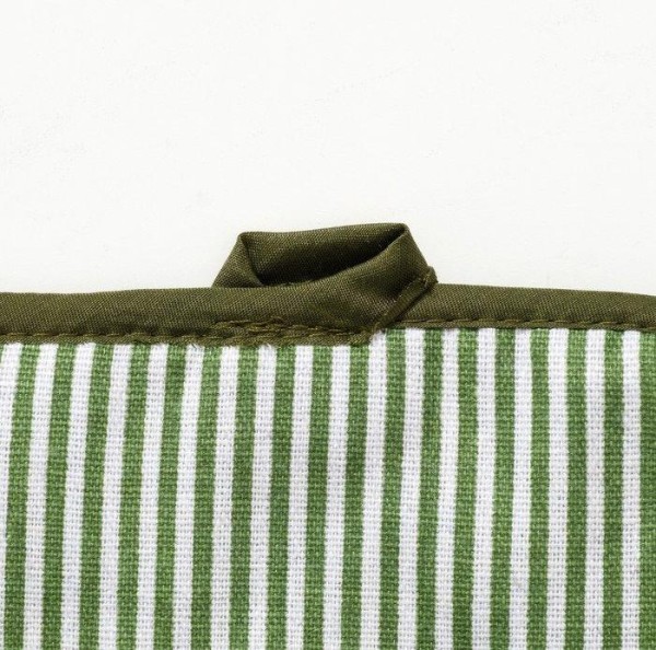 Набор Доляна фартук/прихватка/варежка, Зеленая полоска, 100%пэ, рогожка 200 гр/м