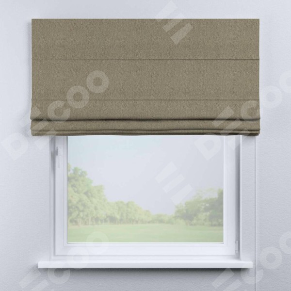 Римская штора «Кортин» для проема, ткань твид блэкаут, кофе