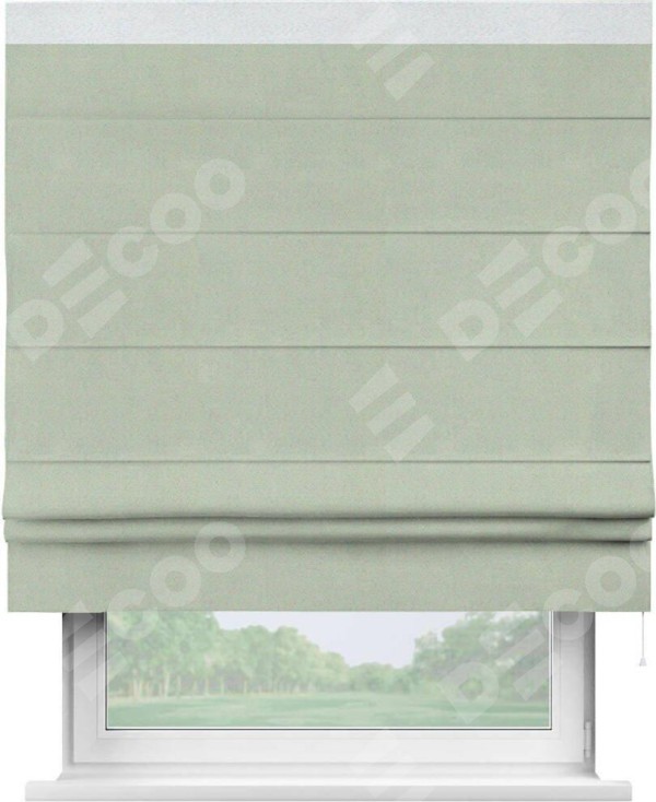 Римская штора «Кортин» с кантом Кинг, для проема, ткань блэкаут однотонный светло-серый