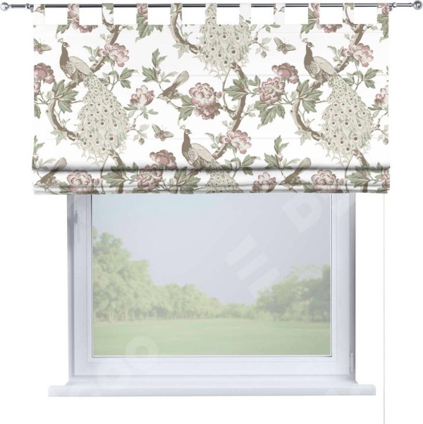 Римская штора «Кортин» на петлях «Гордые павлины»