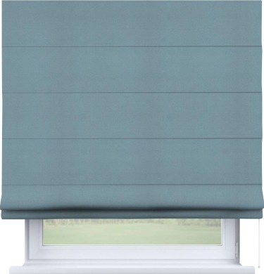 Римская штора «Кортин» для проема, ткань блэкаут однотонный, серо-голубой