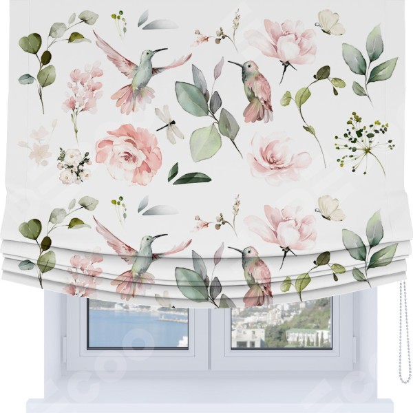 Римская штора Soft с мягкими складками, «Уютный сад»