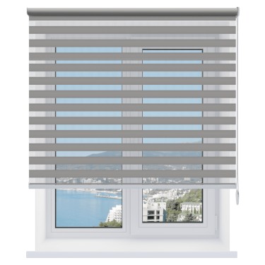 Рулонная штора День-ночь Elsa ВО серый, размеры от 20 до 120 см