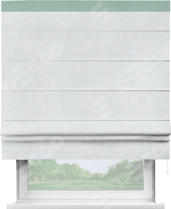 Римская штора «Кортин» с кантом Кинг, для проема, ткань блэкаут однотонный дымчато-белый