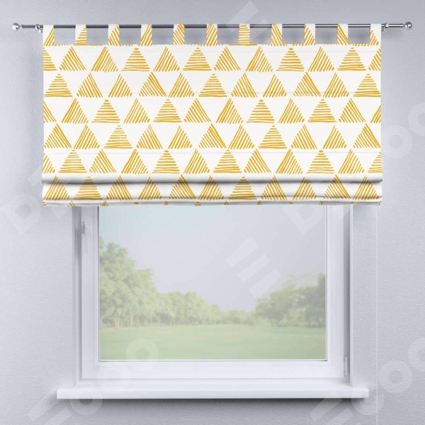 Римская штора «Кортин» на петлях «Желтые треугольники»
