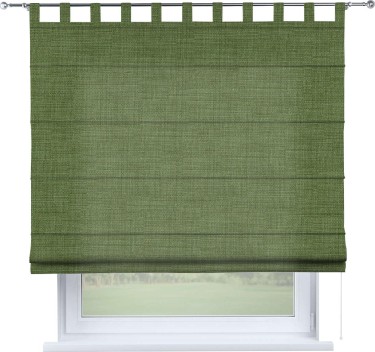 Римская штора «Кортин», лён зелёный, на петлях