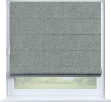 Римская штора «Кортин» на створку, ткань твид блэкаут, светло-серый
