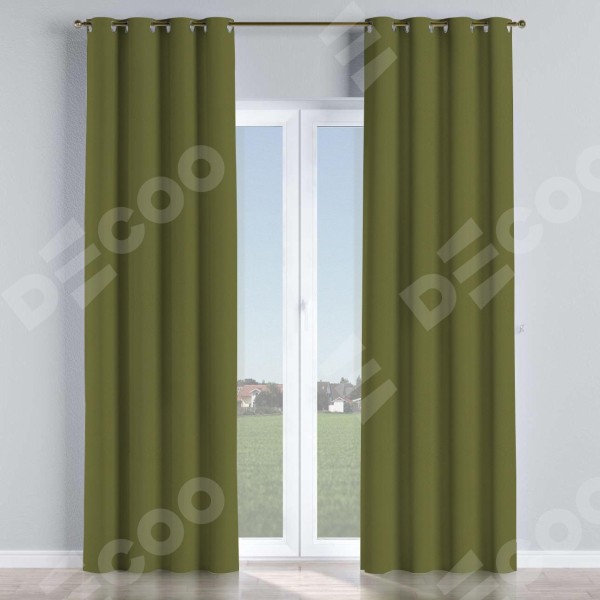 Шторы на люверсах 2шт, зелёные, размер от 100 см