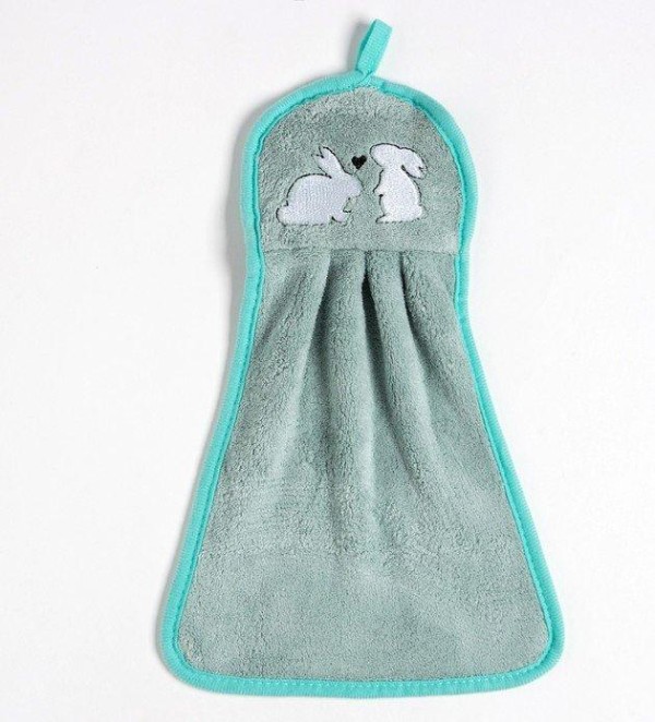 Кухонное полотенце Доляна "Зайчата"  23х36 см, микрофибра, 100% п/э