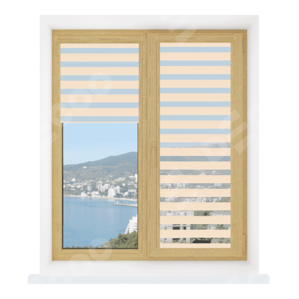 Рулонная штора День-ночь Уни 2 Diamond бежевый, размеры от 20 до 120 см