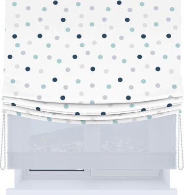 Римская штора «Кортин», день-ночь с мягкими складками, «Точки»