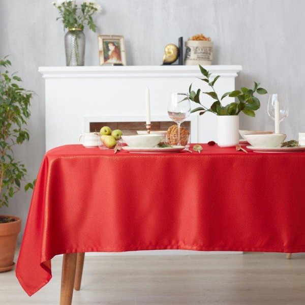Скатерть Этель "Пудра" цв.красный, 150*220 см, 115 ±10 гр,100% п/э