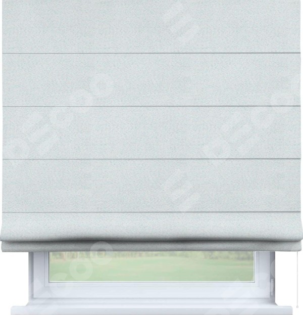 Римская штора «Кортин» для проема, ткань блэкаут однотонный, дымчато-белый