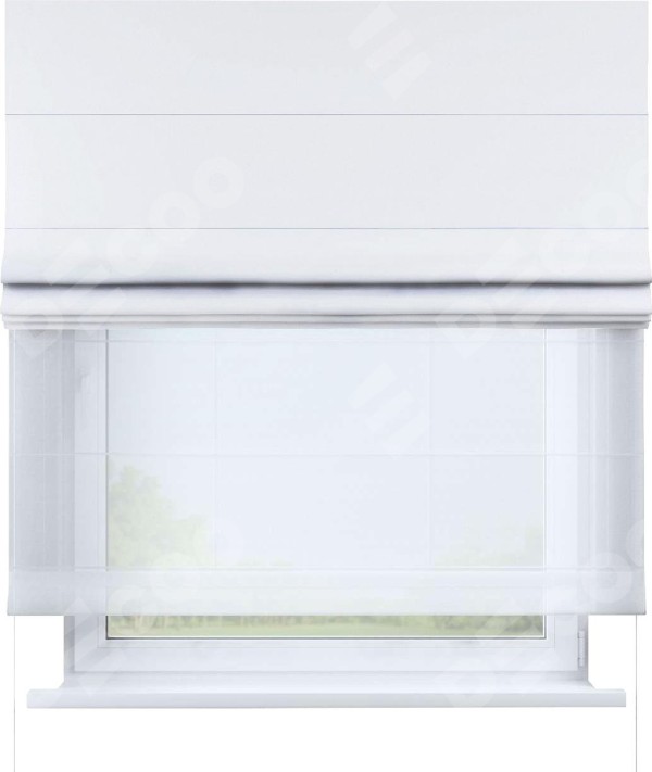 Римская штора день-ночь, вельвет белый