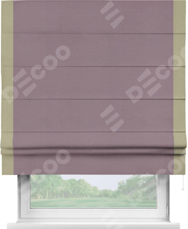 Римская штора «Кортин» с кантом Стрим Дуо, для проема, ткань блэкаут однотонный брусника