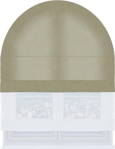 Римская штора «Кортин», канвас латте, день-ночь для арочного проёма