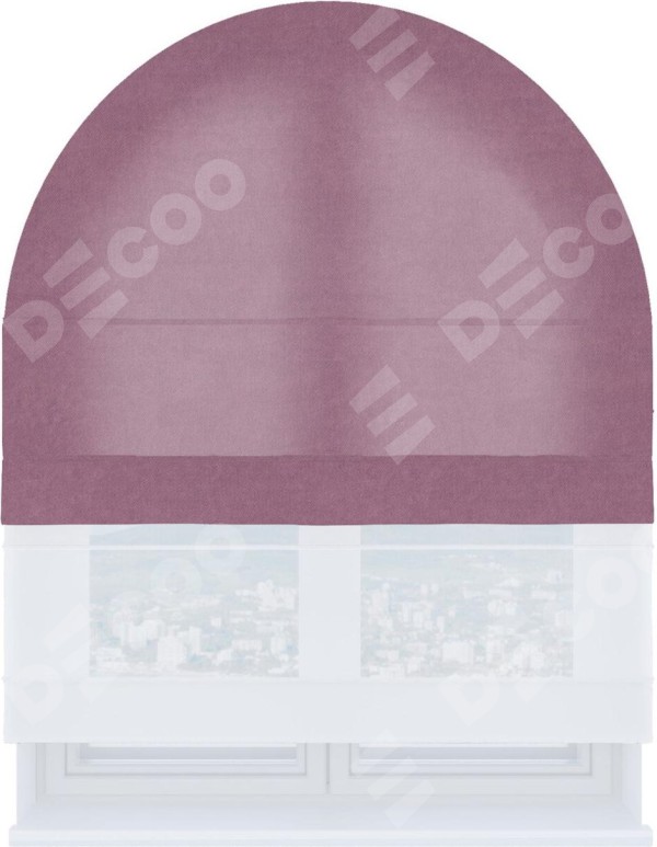 Римская штора «Кортин» день-ночь для арочного проёма, ткань вельвет лиловый