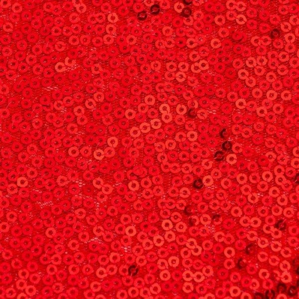 Дорожка с пайетками на стол, цв.красный, 30*120 см