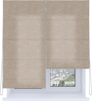 Римская штора «Кортин», система «Комфорт», софт однотонный тёмно-бежевый