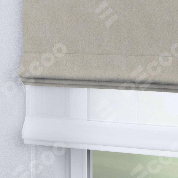 Римская штора «Кортин» день-ночь, ткань cotton блэкаут светло-бежевый