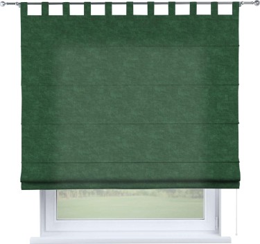 Римская штора «Кортин», канвас тёмно-зелёный, на петлях