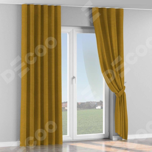 Комплект штор на тесьме «Волна», вельвет светло-коричневый