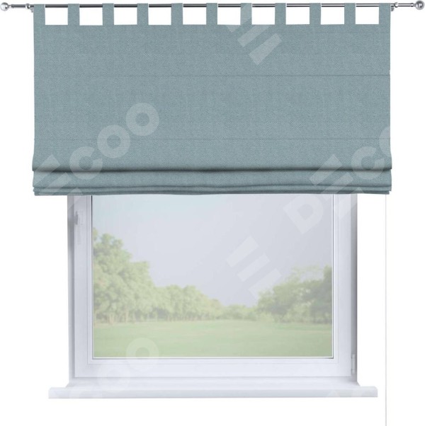 Римская штора на петлях «Кортин», ткань блэкаут с блеском синий