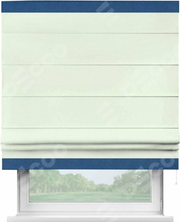 Римская штора «Кортин» с кантом Горизонт, для проема, ткань вельвет кремовый