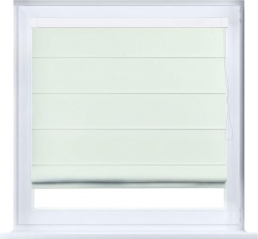 Римская штора «Кортин» кассетная, ткань вельвет кремовый