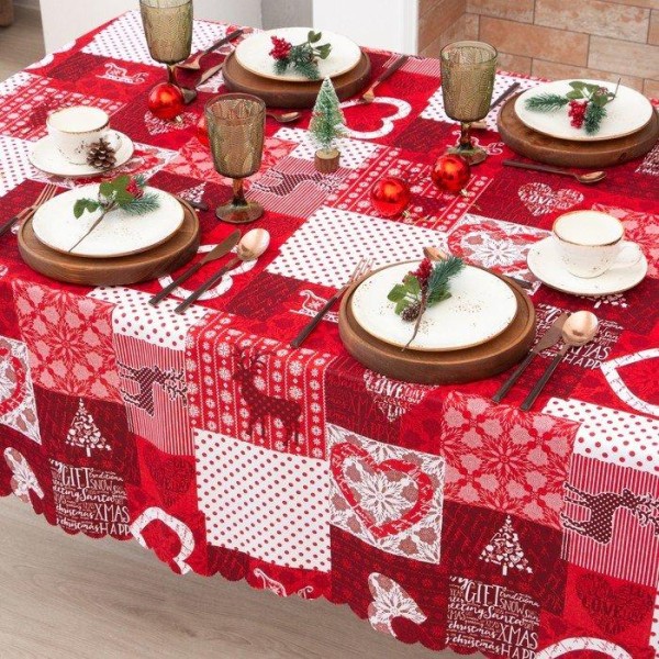 Скатерть Доляна «Новогодняя мозайка» 110х145 см, 100% п/э