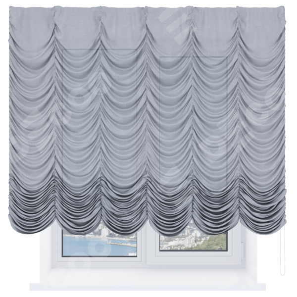 Французская штора «Кортин», лён серый