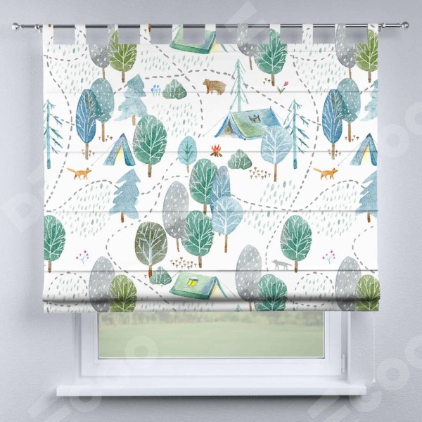 Римская штора «Кортин» на петлях «Лесистая местность»