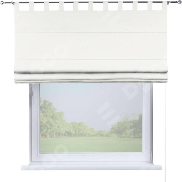 Римская штора «Кортин», лён димаут молочный, на петлях