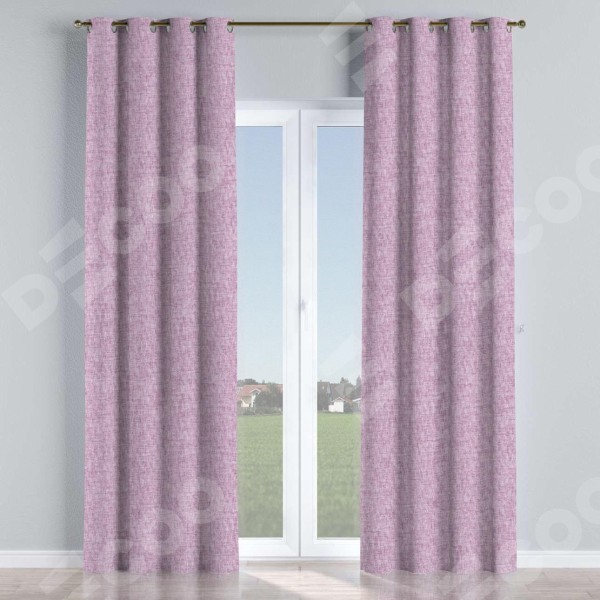 Комплект штор рогожка димаут розовый, на люверсах