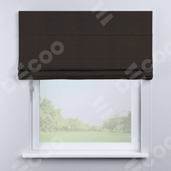 Римская штора «Кортин» для проема, ткань лён димаут, венге