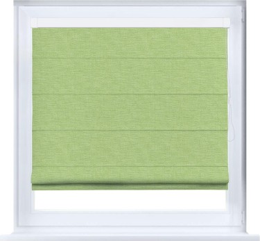 Римская штора «Кортин» кассетная, ткань лён зелёный