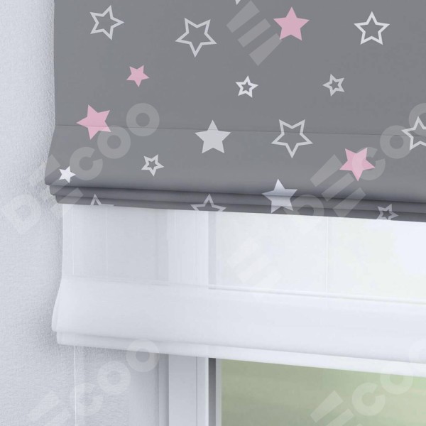 Римская штора «Кортин» день-ночь «Розовый звездопад»