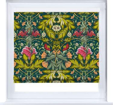 Римская штора «Кортин» кассетная «Цветок морриса»