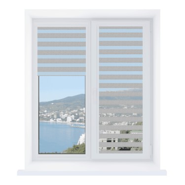 Рулонная штора День-ночь Уни 2 Savana серый