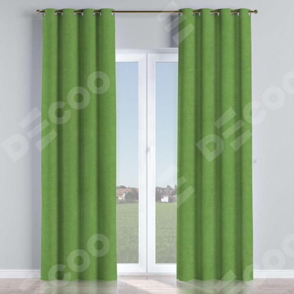 Комплект штор на люверсах вельвет салатовый