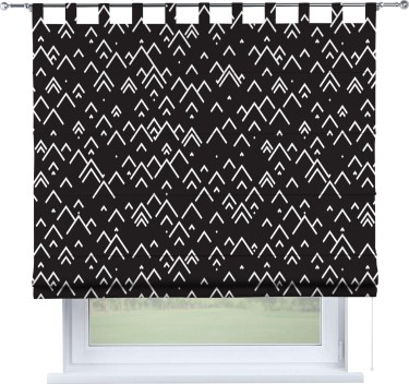 Римская штора на петлях «Черно-белый минимализм»