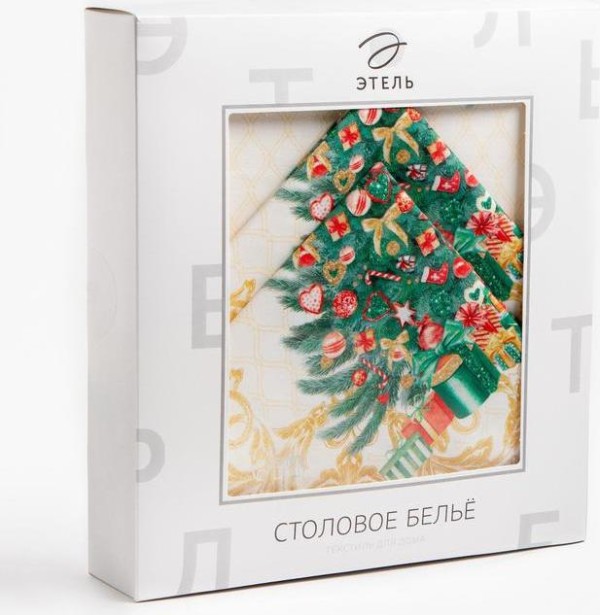 Набор столовый Этель "Golden Christmas" скатерть 150*180 +/-3см с ГМВО, салф.40х40см - 8шт,