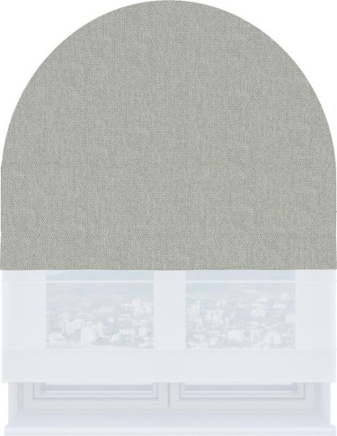 Римская штора «Кортин» день-ночь для арочного проёма, ткань лён димаут цвет серый