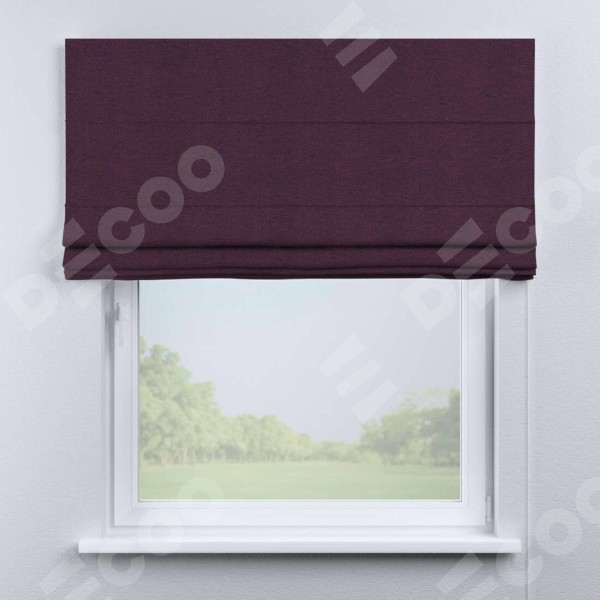 Римская штора «Кортин» для проема, ткань лён димаут, фиолетовый